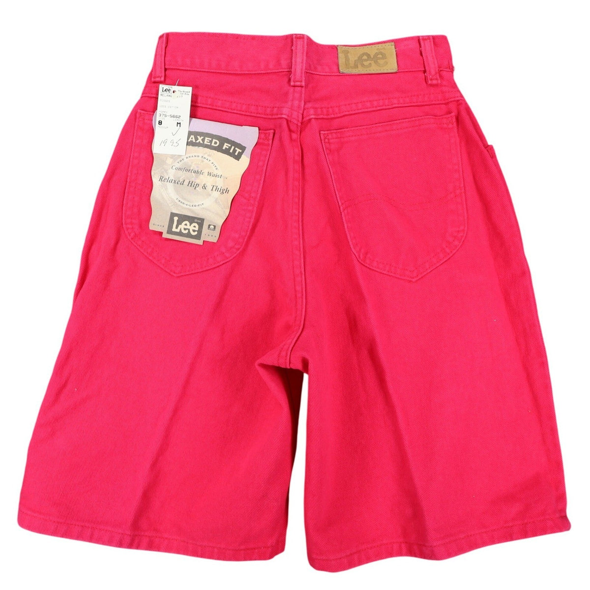 Lee Relaxed Fit Shorts Womens 8 Medium Vintage 90s Poppy Red Cotton Made in USA - take2supply