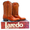 Laredo Western Boots Boys 2.5 D Vintage 90s Rust Leather Made in USA Deadstock - take2supply