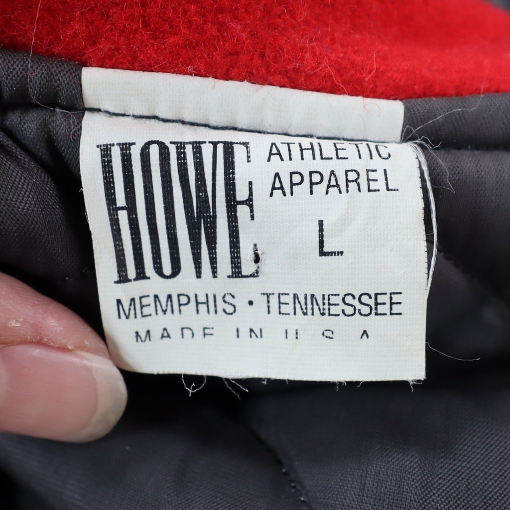 Howe Varsity Jacket Mens Large Vintage Black Red Wool Sailor Collar USA Made CJ4 - take2supply