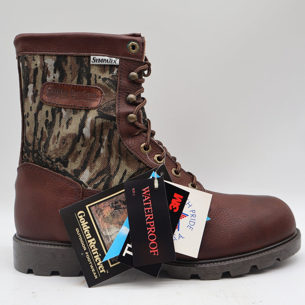 Golden Retriever Hunting Boots Mens 9 Vintage Brown Camo Waterproof Thinsulate - take2supply