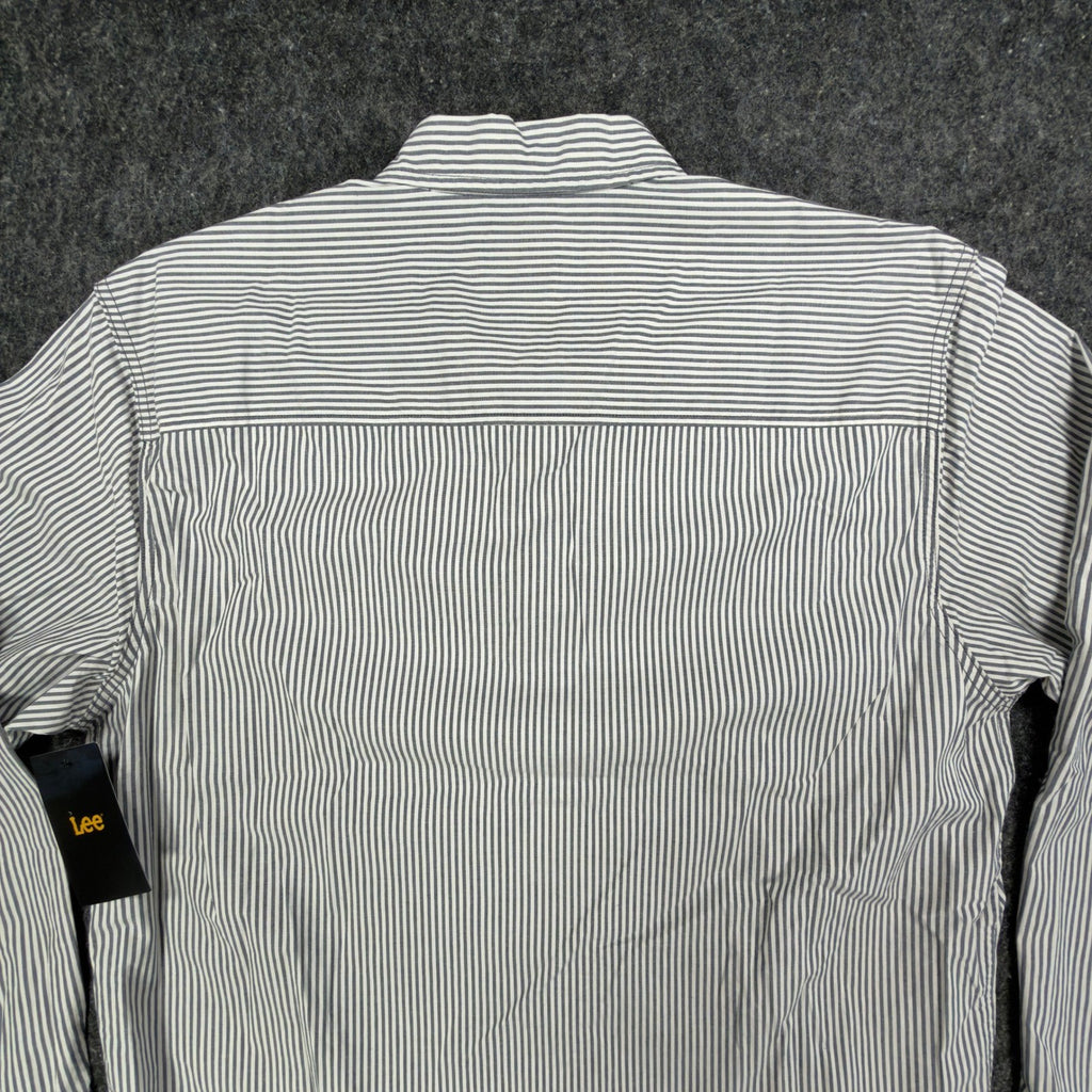 Lee Men XL Ecru Stripe Button Down Shirt Long Sleeve Cotton Stretch NWT C451 - take2supply