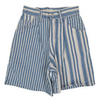 Lee Striped Denim Shorts Girls 8 Slim Vintage 90s USA Deadstock Blue White - take2supply