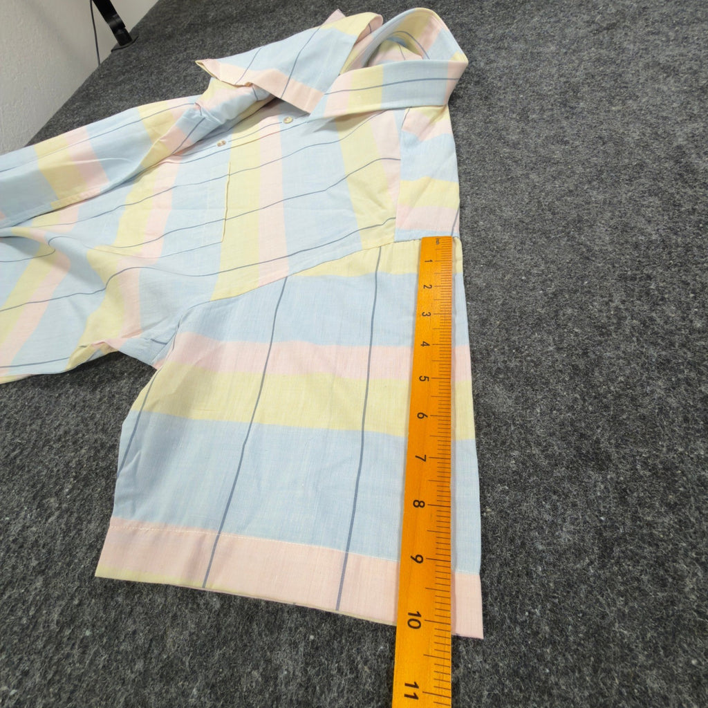 Career Club Vintage 80s Short Sleeve Shirt Mens XL Pastel Striped New - take2supply