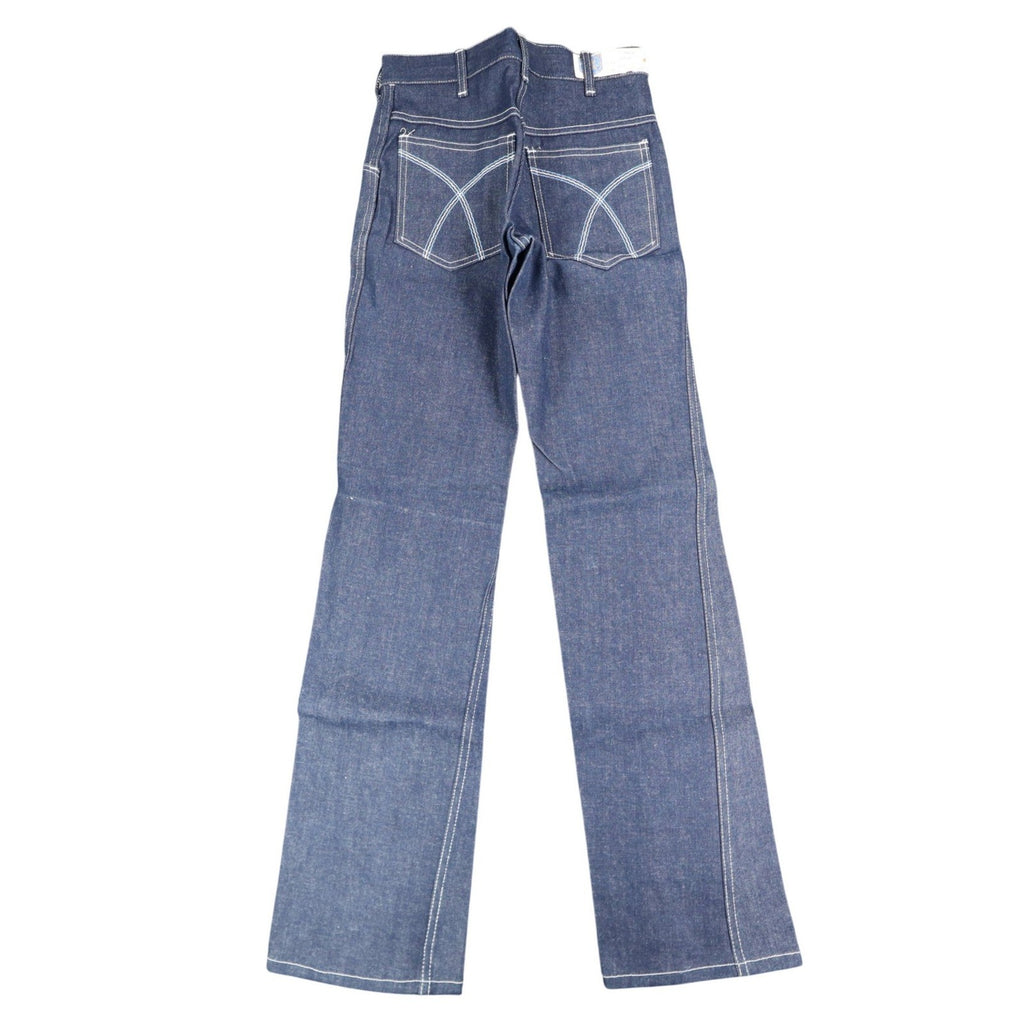 Key Jeans Vintage Womens 27 L Blue Embroidered Flare Jeans NWT - take2supply
