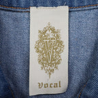 Vocal Denim Vest Womens XL Blue Cotton Studded Rhinestone Frayed Raw Edge Vest - take2supply