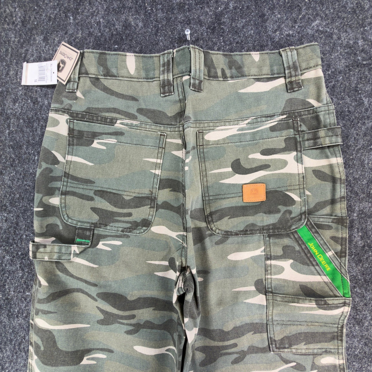 John Deere Carpenter Pants Boys Size 18 Green Camo Print Cotton Canvas NWT - take2supply