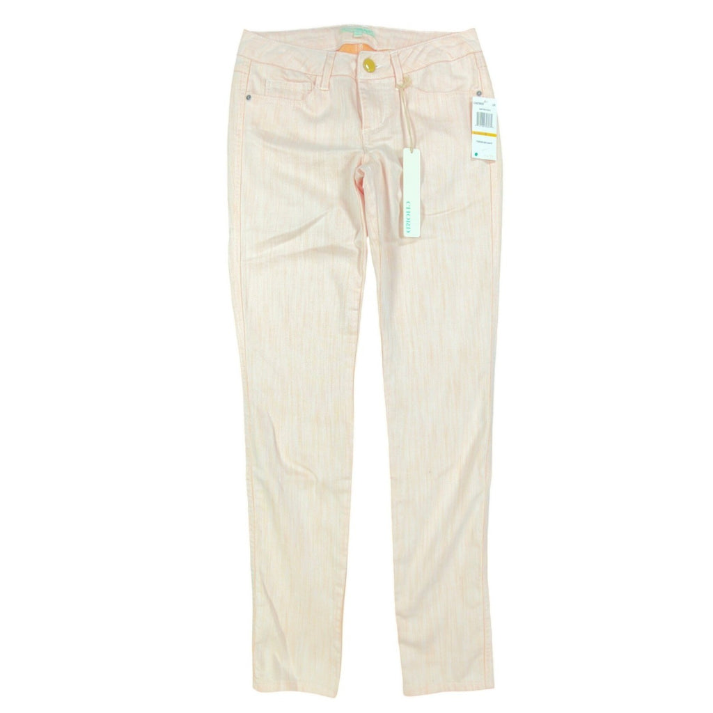 Chord Skinny Jeans Juniors 3 Peach Orange Denim NWT CH4070WDD Low Rise Stretch - take2supply