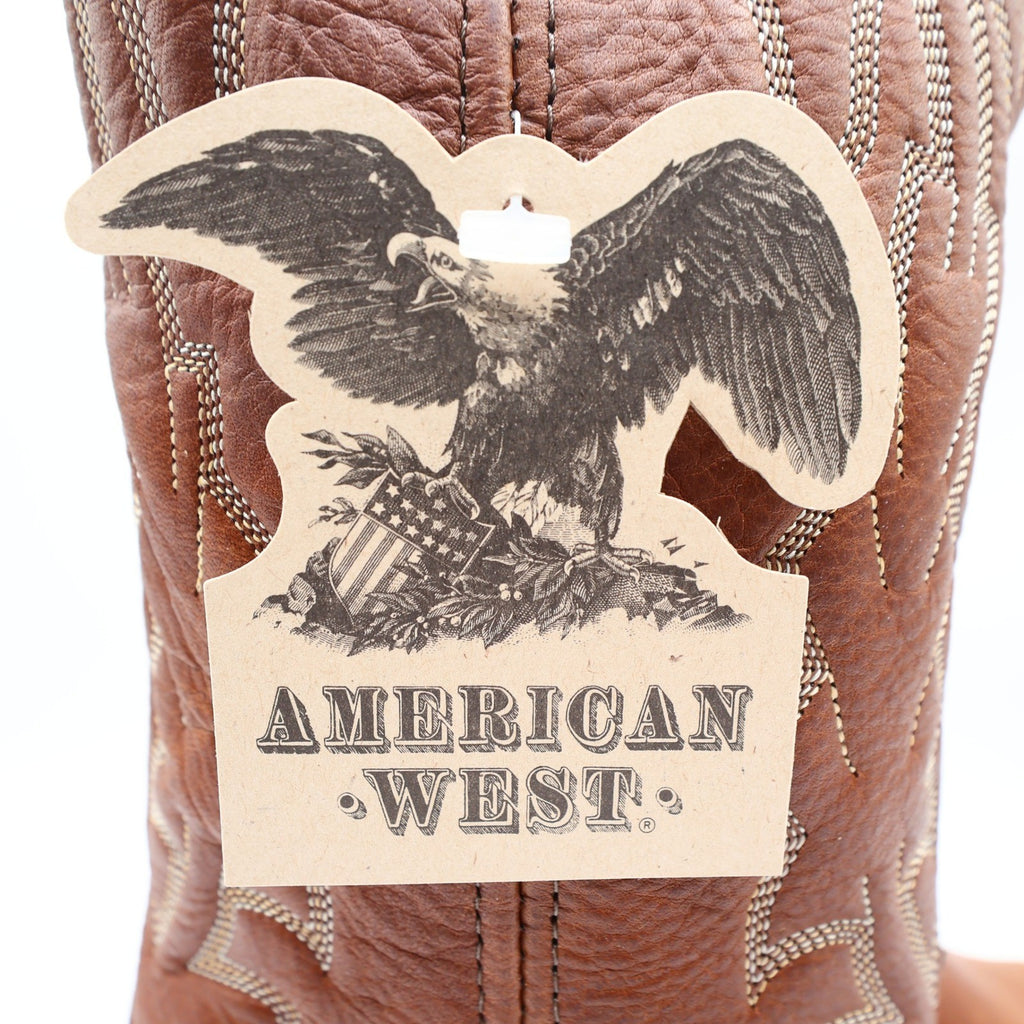 American West Cowboy Boots Mens 11 Walnut Deertan Leather New With Tags 68372 - take2supply