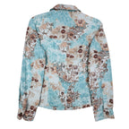 Company Collection Shirt Jacket Womens 8 Y2K Aqua Blue Paisley Floral Textured - take2supply