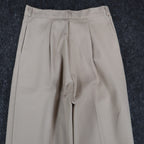 Vintage 90s High Rise Pleated Trousers Womens 11/12 Beige Wide Leg Made in USA - take2supply