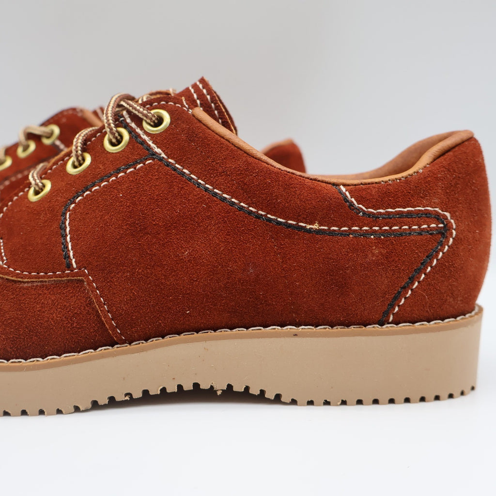 James Pepper Oxford Shoes Mens 5.5 D Vintage Rust Brown Suede Moc Toe - take2supply
