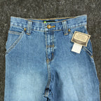 John Deere Y2K Carpenter Shorts Girls 10 Blue Stone Wash Denim NWT - take2supply