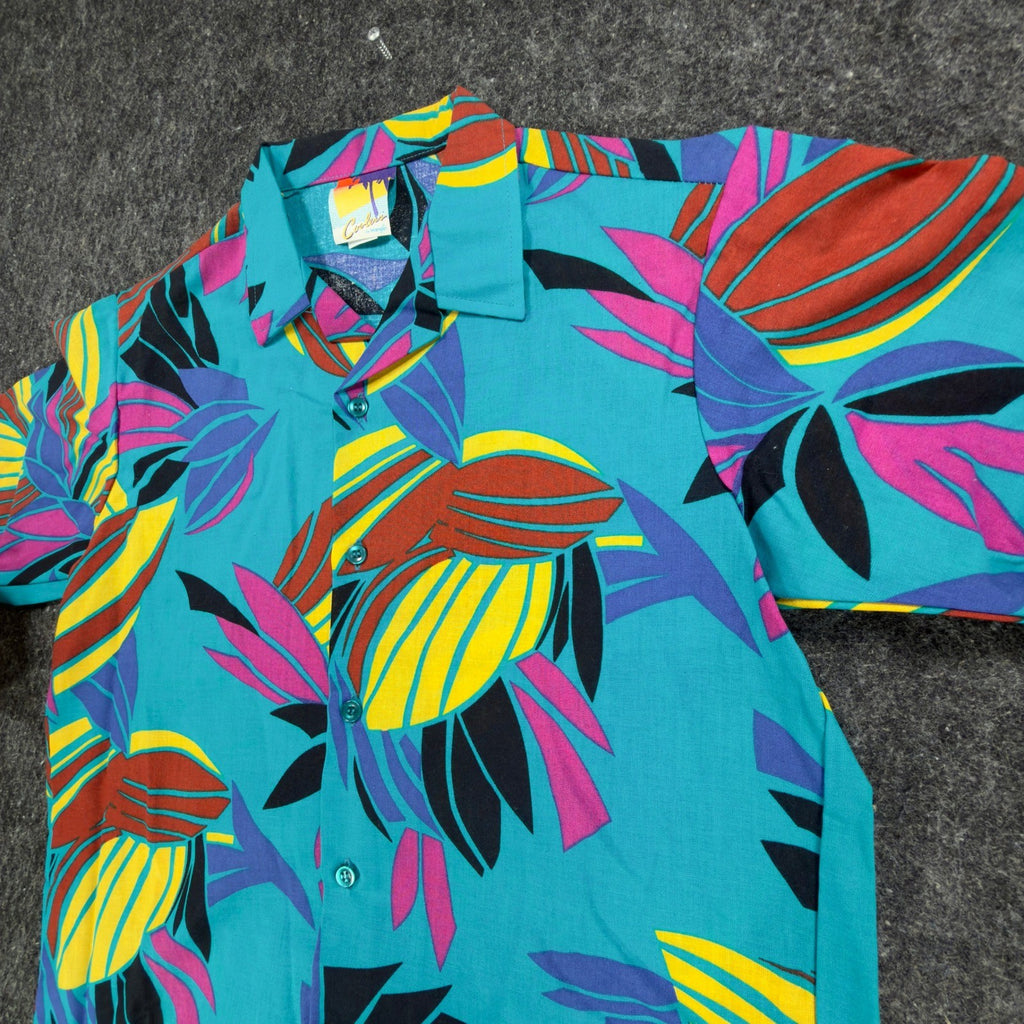 Wrangler Vintage 90s Button Up Shirt Mens Large Teal Cotton NWT C599 - take2supply