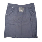 Zo & Co. Skirt Women 6 Navy Blue Braided Trim Utility Pocket Rayon Blend C1-905 - take2supply