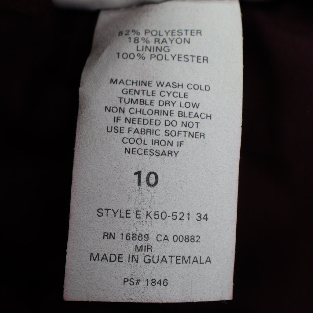 Lucia Dress Pants Womens 10 Burgundy Falling Leaves Crepe Lined High Rise New - take2supply