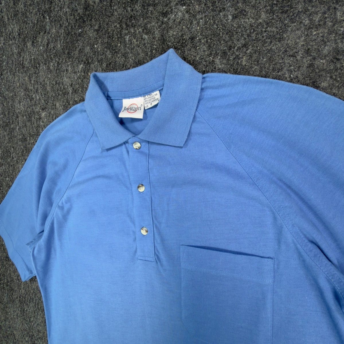 Jantzen Polo Shirt Mens Small Blue Poly Cotton Golf Deadstock NWT 2M506 - take2supply