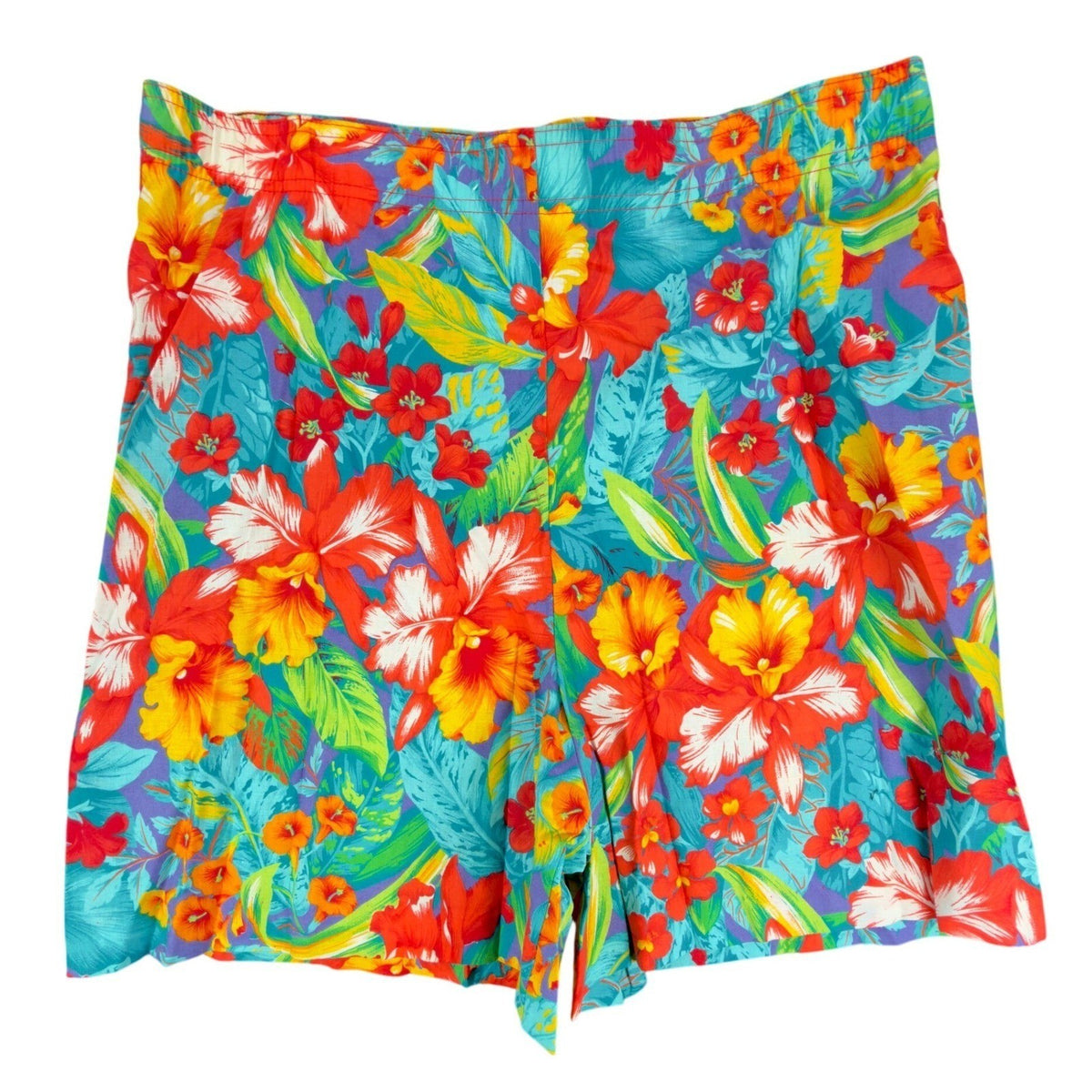 That's Me! Vintage 90s Hawaiian Tropical Shorts Womens 9/10 Cotton Floral NOS - take2supply