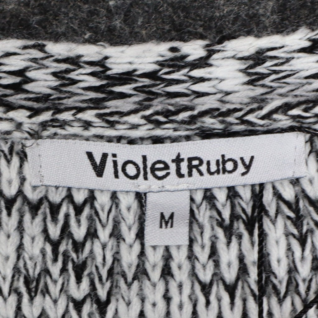 VioletRuby Cardigan Womens Medium Black Grey Ombre Marled Longline NWT - take2supply