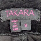 TAKARA Y2K Flare Pants Womens 9 Black Cotton Blend NWT C711 - take2supply