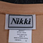 Nikki 3/4 Sleeve Top Womens Small Sandy Peach Embroidered Leaf Rhinestone NWT - take2supply