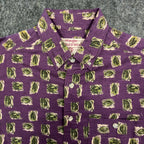 Wrangler Vintage 90s Button Down Shirt Mens M Purple Cotton NWT Rugged Wear - take2supply