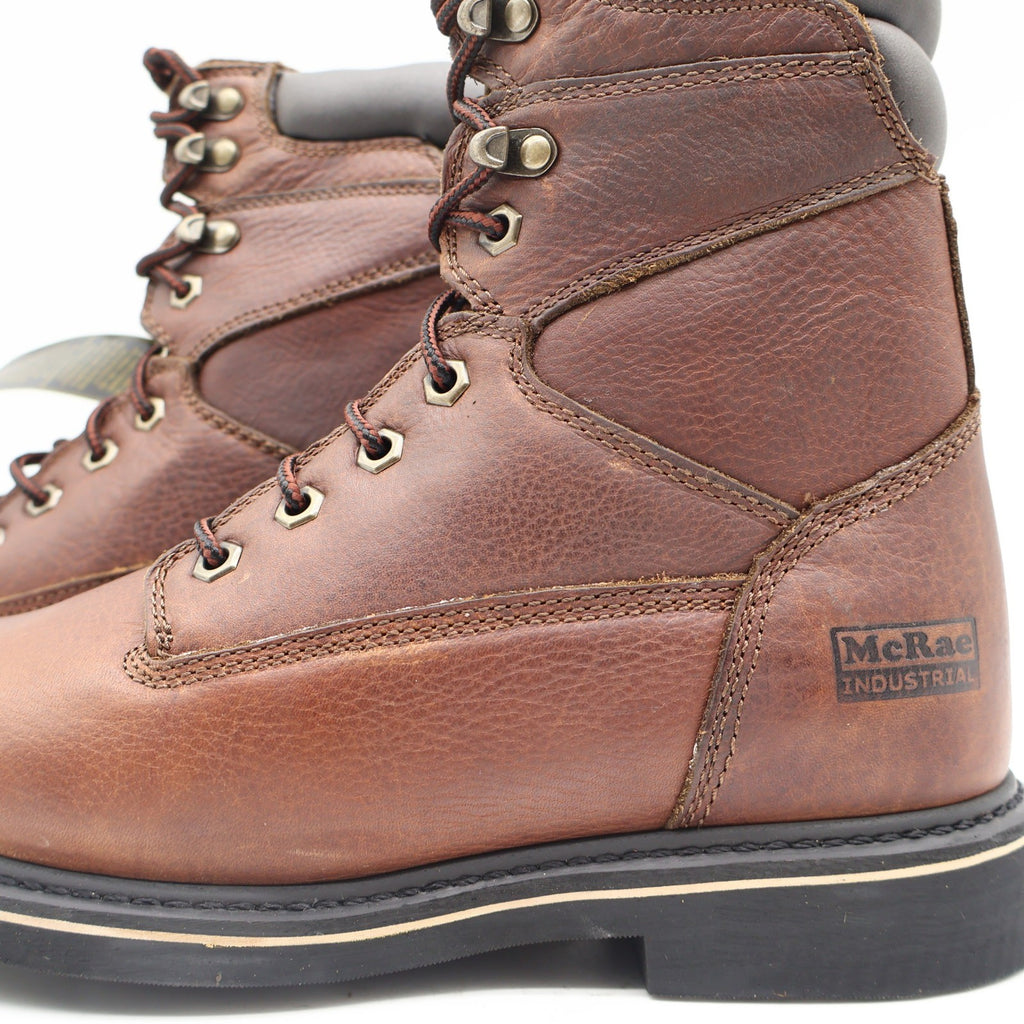 McRae Industrial Work Boots Mens 9 Brown Leather 8in Lace Up NST EH MR88122 - take2supply