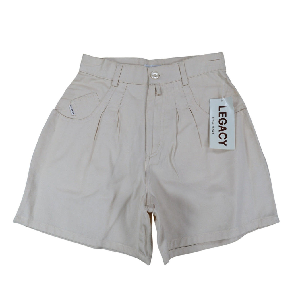 Legacy Jeans Pleated Shorts Womens 7 Vintage 90s Beige Cotton High Waisted NWT - take2supply