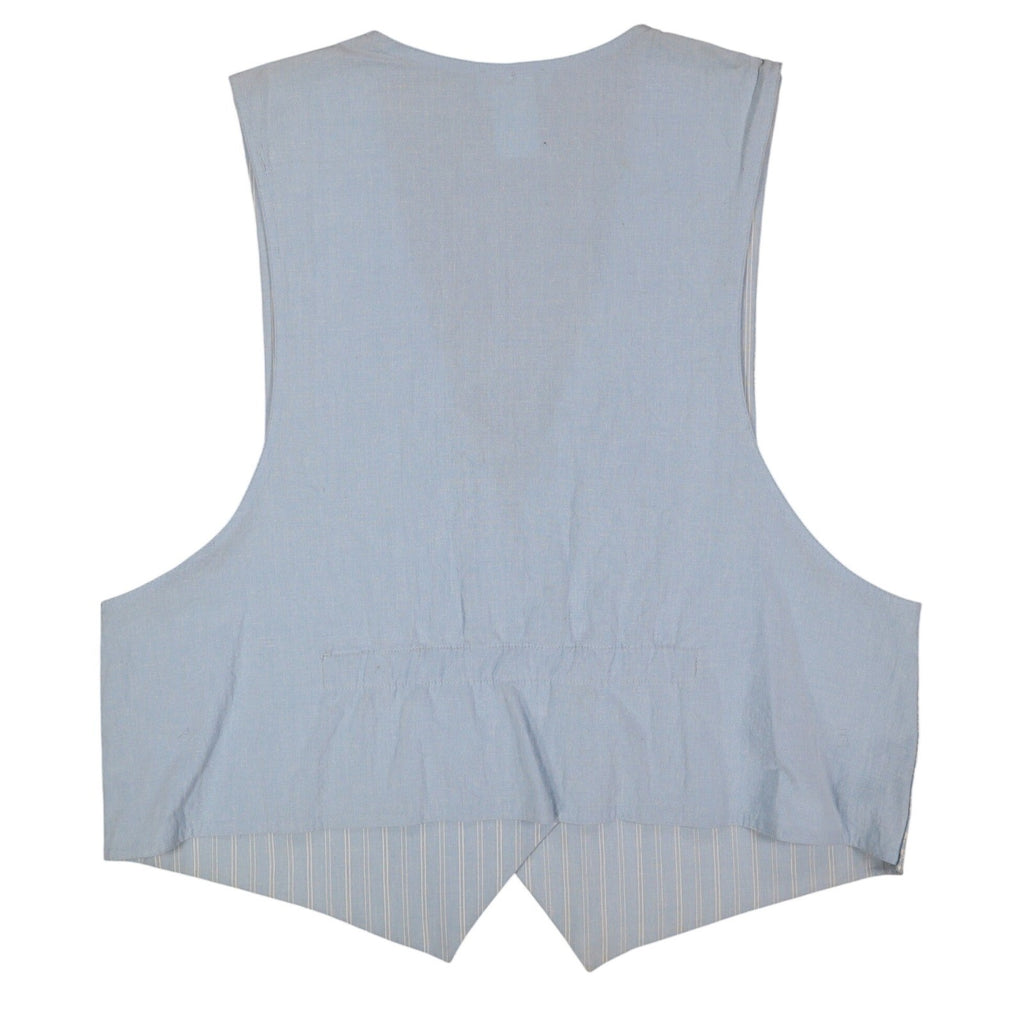 D.K. Gold by Donnkenny Reversible Vest 1X Vintage 90s Blue Floral Cotton NWT - take2supply