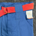 Vintage 70s Kids Trousers Boys 5 Slim Royal Blue Poly Cotton NWT C546 - take2supply