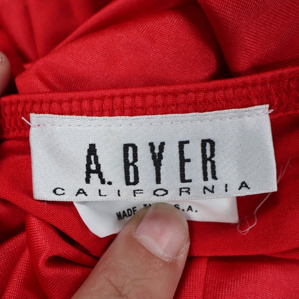 A. Byer Halter Support Tank Womens Medium Y2K Red Stretch Built-in Bra USA NWT - take2supply