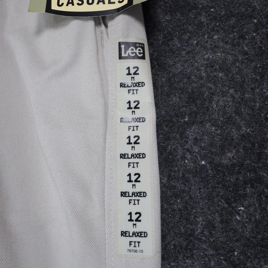 Lee Casuals Pants Womens 12 M Vintage 90s Khaki Cotton Double Pleat Relaxed Fit - take2supply