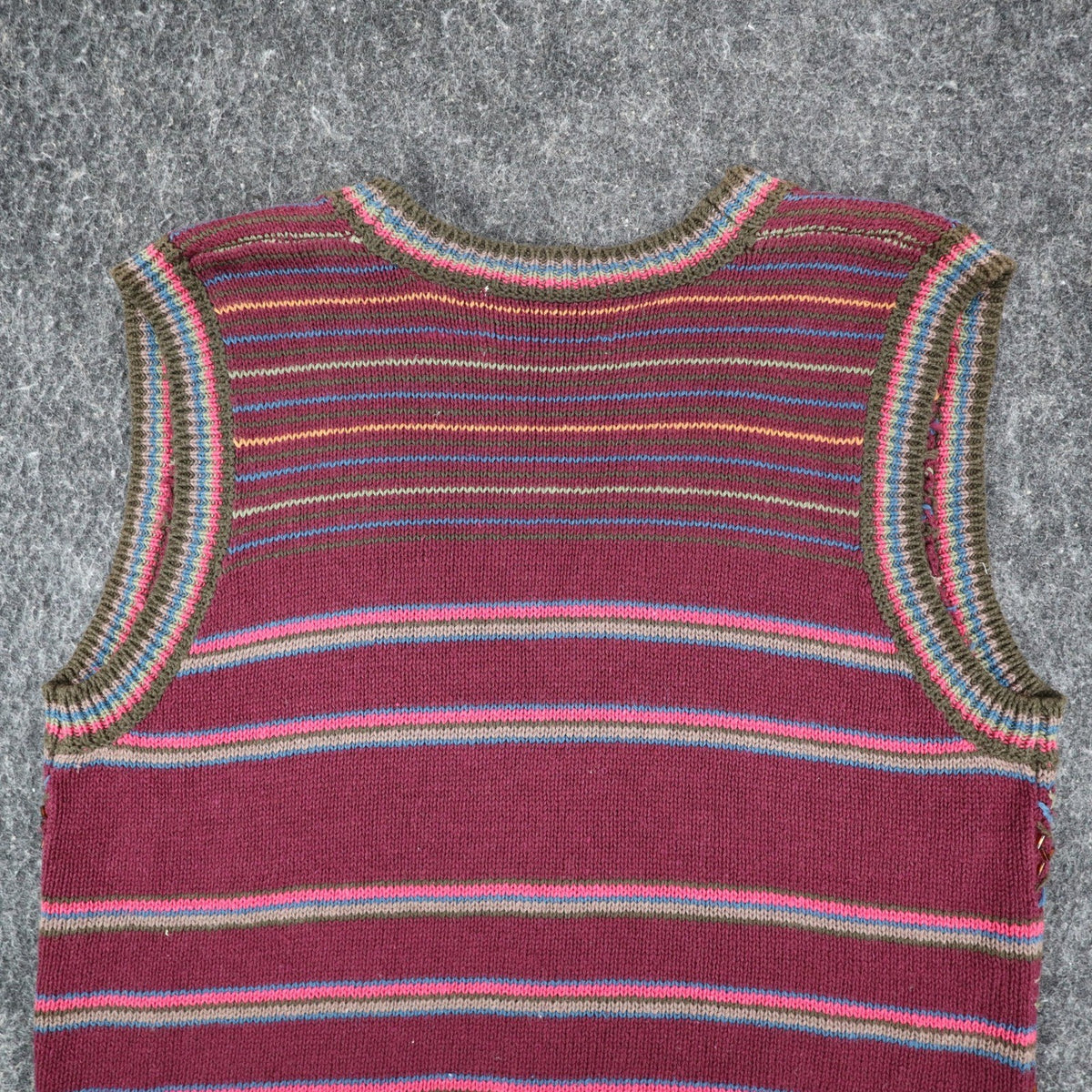 Donnkenny Classics Sweater Vest Womens M Vintage 90s Burgundy Beaded Knit Vest - take2supply