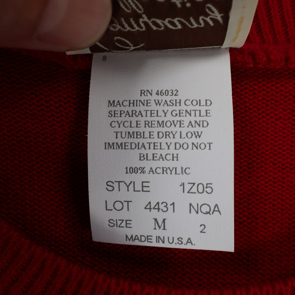 Company Collection Sweater Set Womens M Red Black Striped Cardigan Top USA NWT - take2supply