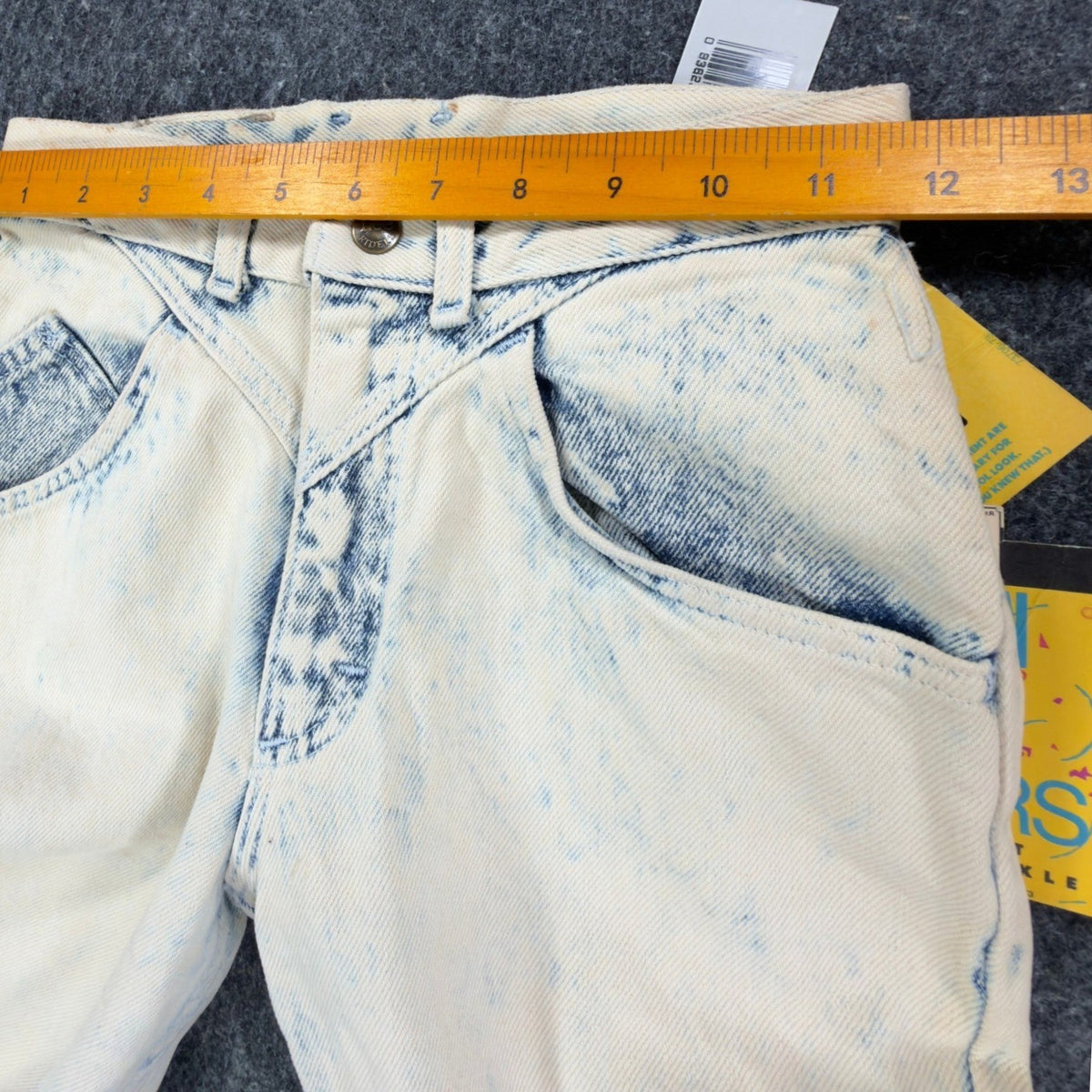 Lee 80s Vintage Marin Riders Jeans Girls 12 Acid Wash Yellow NWT C508 - take2supply