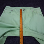 Casual Kiss Flare Pants Womens 10 L Lime Green Cotton Stretch Y2K Style C876 - take2supply