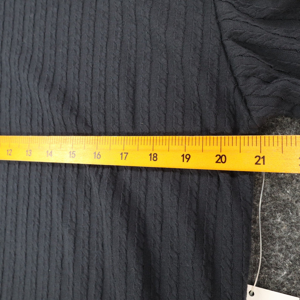 Jessica Roberts Turtleneck Top Womens Large Vintage 90s Gray Velvet Trim Cable - take2supply