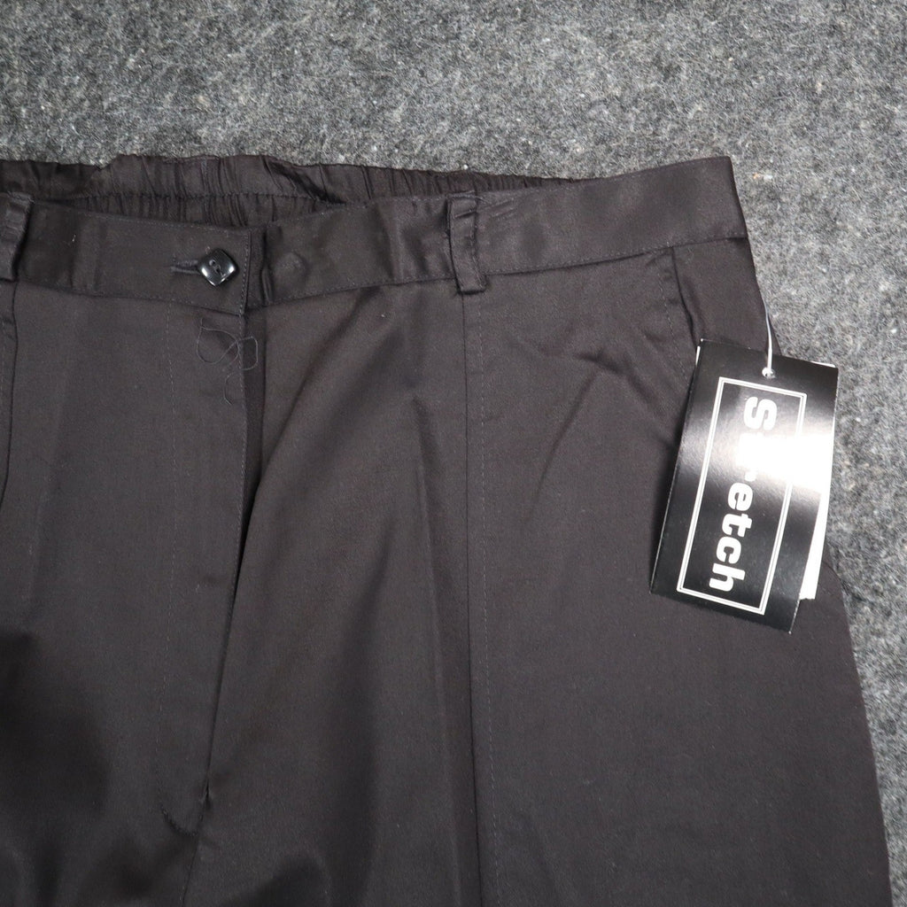 N Touch Pants Womens Large Black Stretch Cotton Elastic Waist Straight Leg C993 - take2supply