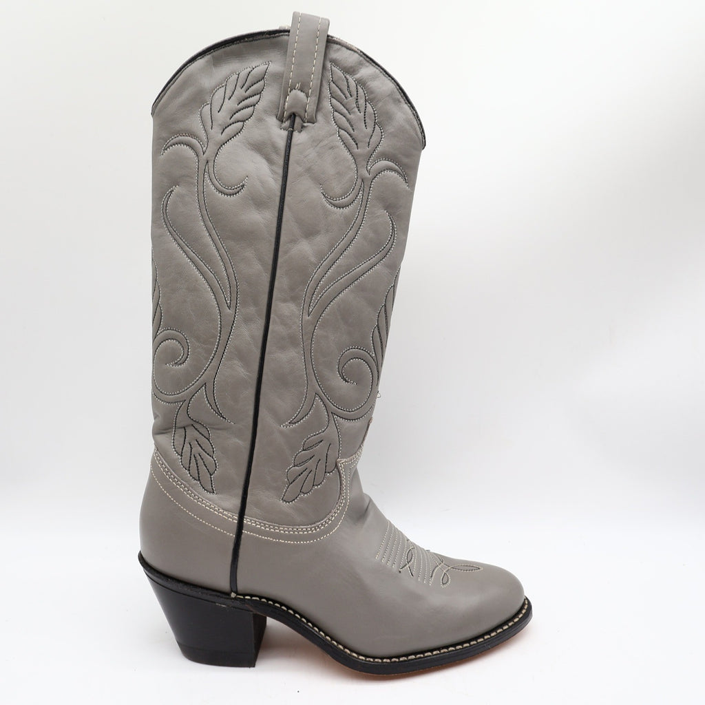 Acme Vintage 80s Cowboy Boots Womens 6 Grey Nappa Leather New Box 692 - take2supply