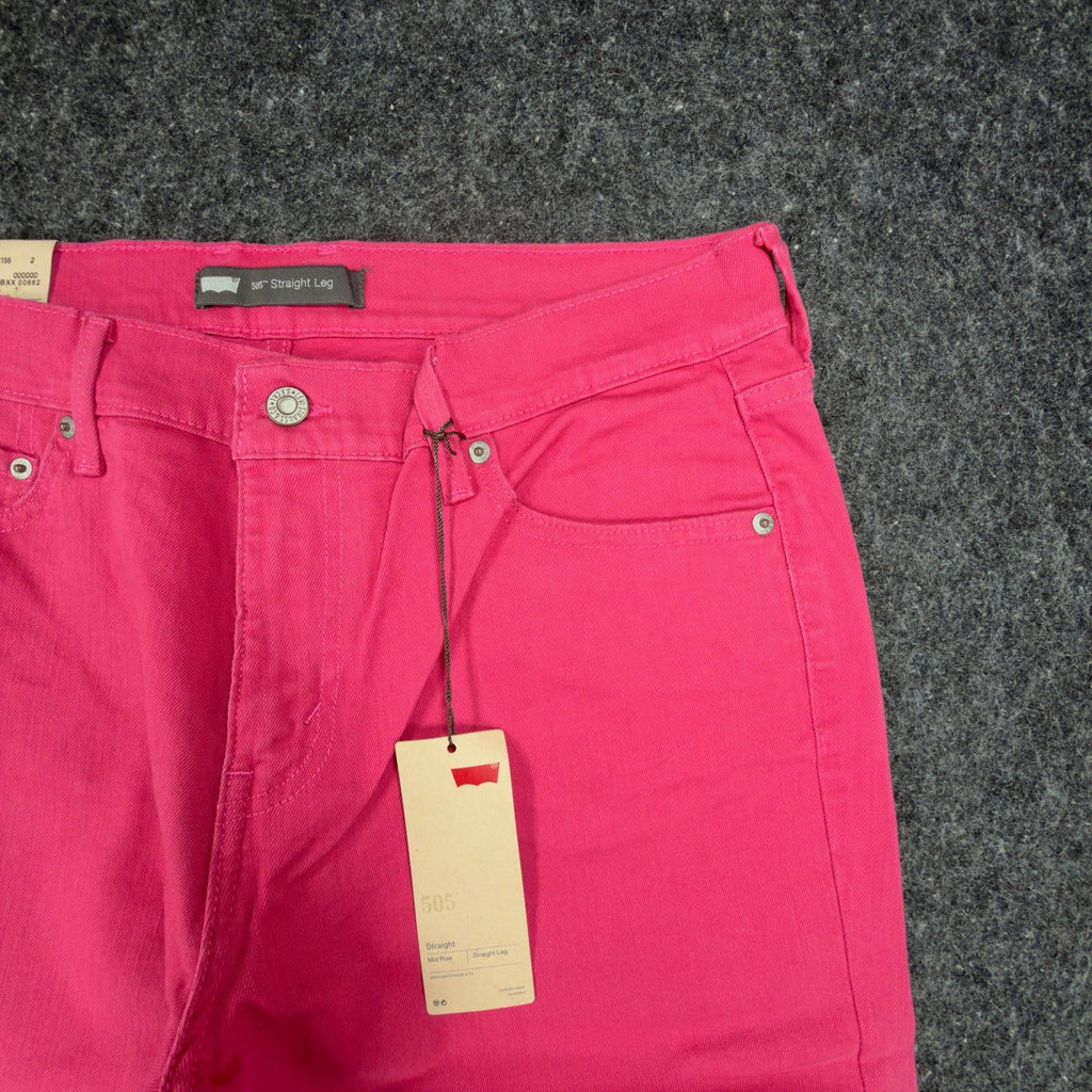 Levi's 505 Straight Leg Jeans Womens 12 Pink Cotton Blend NWT - take2supply
