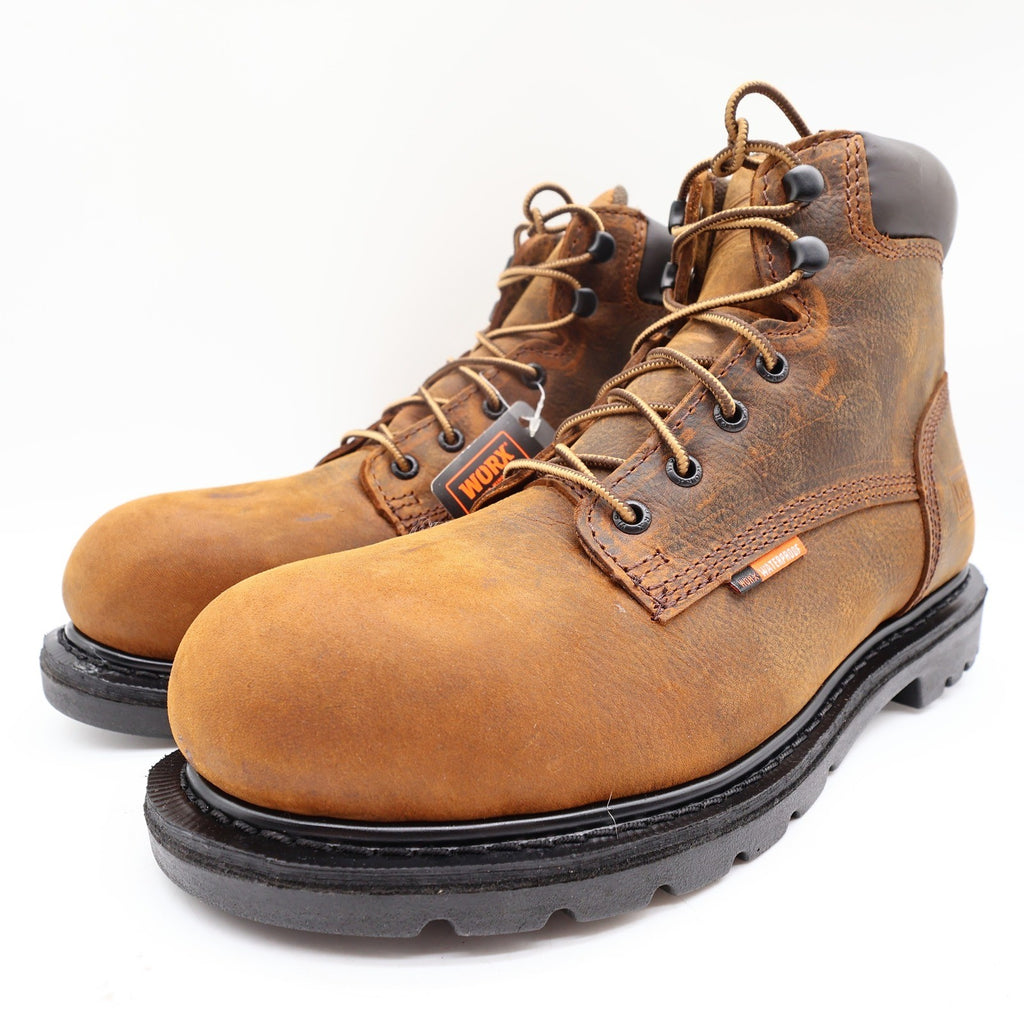 WORX by Red Wing 5606 Steel Toe Work Boots Mens 9 Brown Leather New Box - take2supply