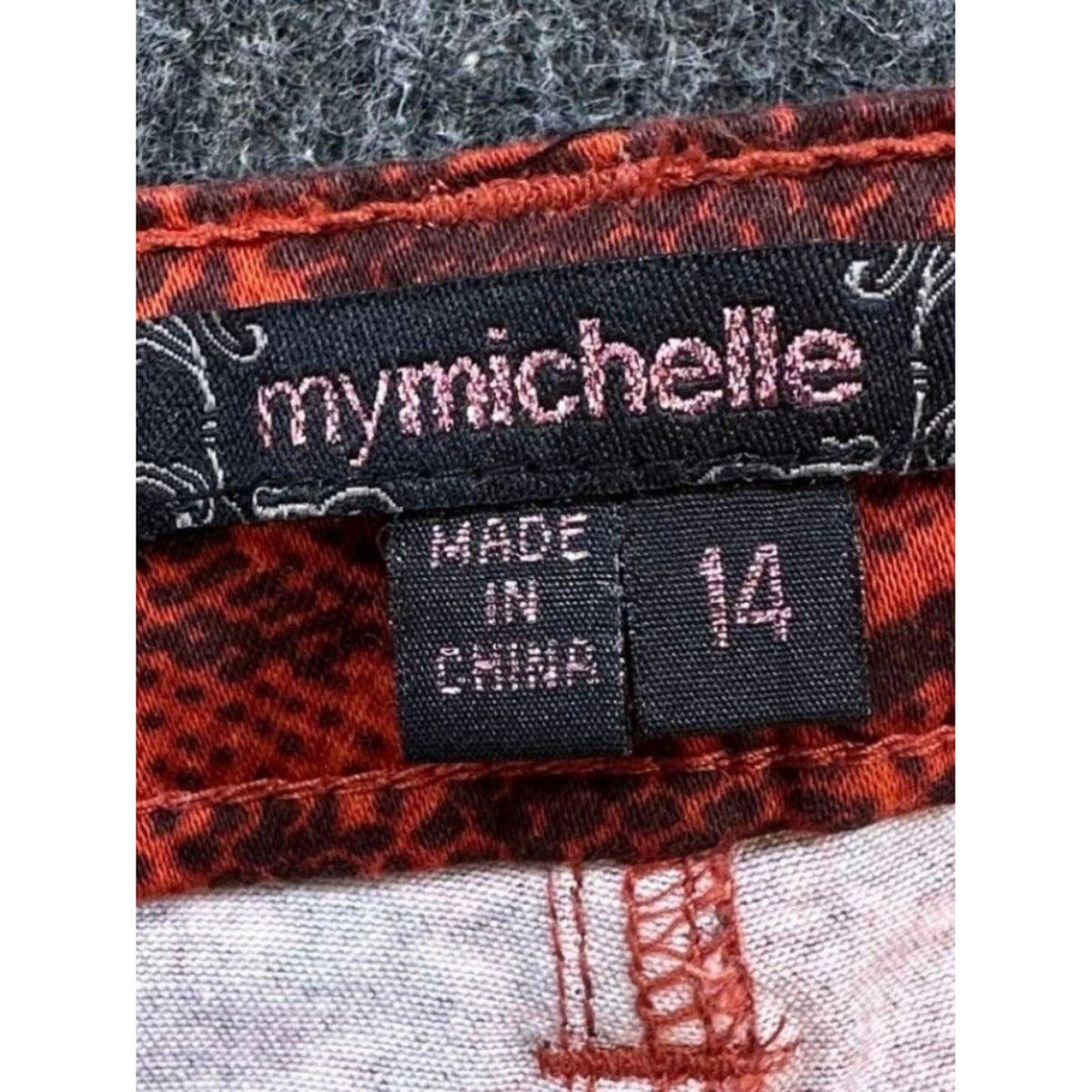 My Michelle Skinny Jeans Girls 14 Red Orange Snakeskin Stretch Denim NWT - take2supply