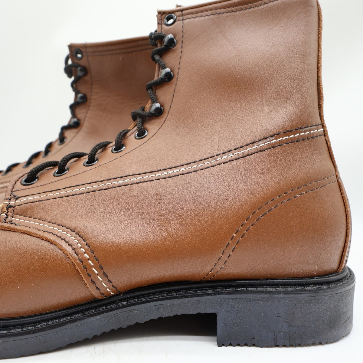 Walker Vintage 709 Work Boots Mens 12 D Brown Leather Deadstock New NIB USA Made - take2supply
