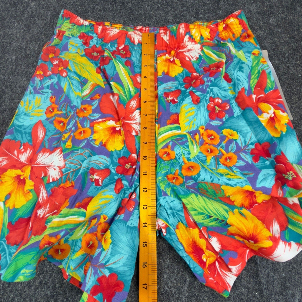 Vintage That's Me! Floral Shorts Womens 7/8 90s Hawaiian Tropical Cotton NWT USA - take2supply