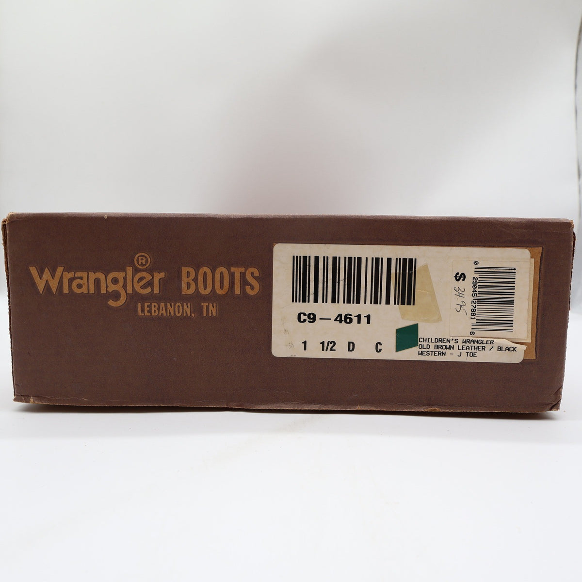 Wrangler Vintage Western Cowboy Boots Childrens 1.5 Brown Black Leather NWT - take2supply