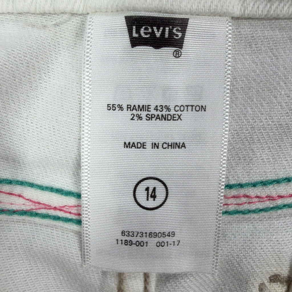 Levi's Y2K Bermuda Shorts Girls 14 White Ramie Cotton NWT C681 - take2supply