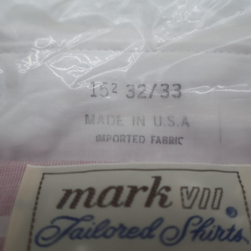 Mark VII Dress Shirt Mens 15.5 32/33 Vintage Pink Striped Contrast Collar USA - take2supply