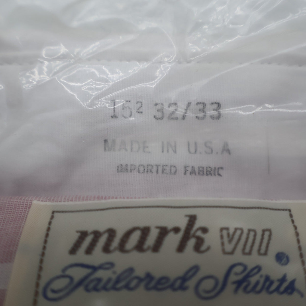 Mark VII Dress Shirt Mens 15.5 32/33 Vintage Pink Striped Contrast Collar USA - take2supply