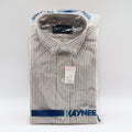 Kaynee Shirt Boys 6 Brown White Stripe Long Sleeve Button Down Cotton Blend USA - take2supply