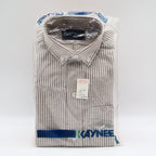 Kaynee Shirt Boys 6 Brown White Stripe Long Sleeve Button Down Cotton Blend USA - take2supply