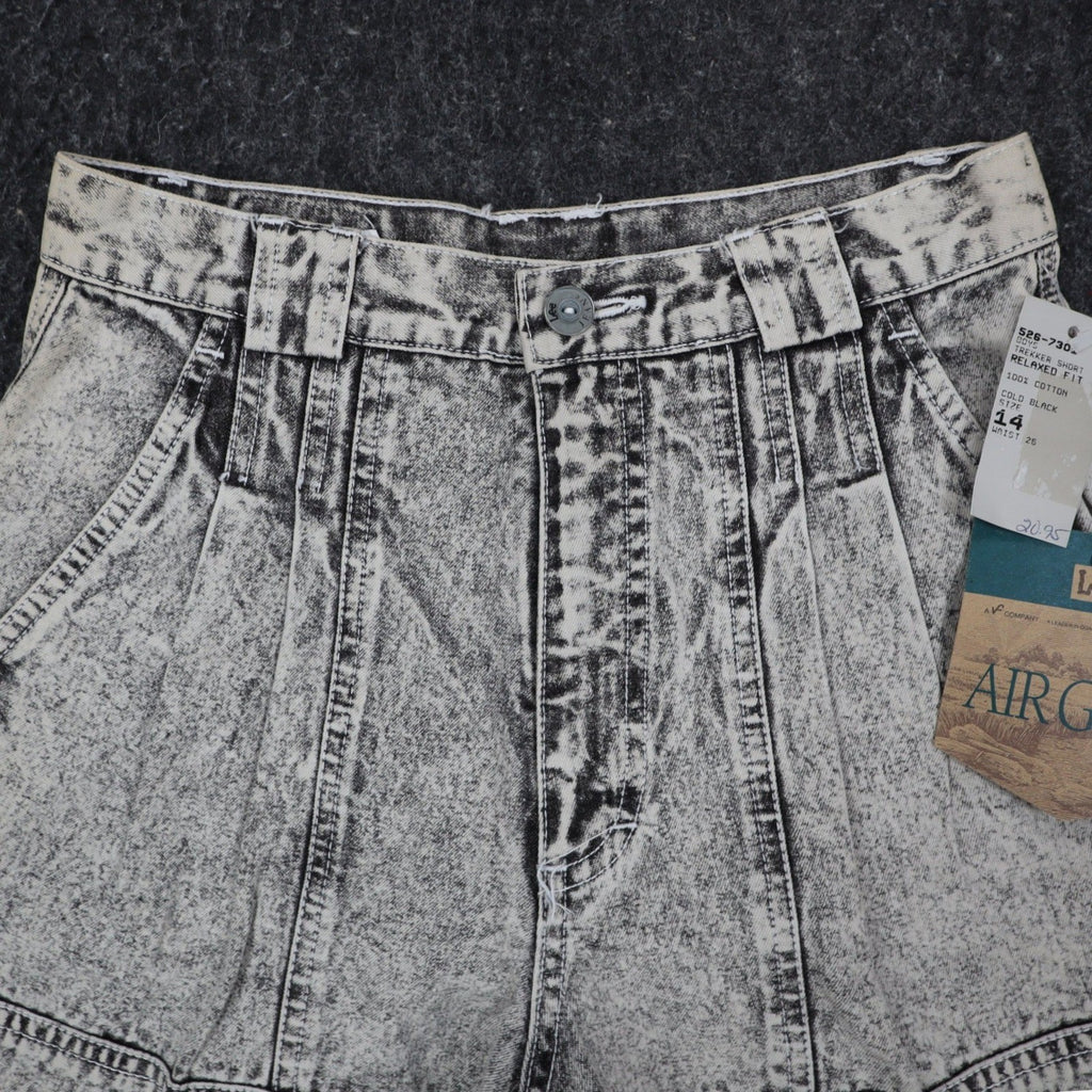 Lee Trekker Shorts Boys 14 Vintage 90s Acid Wash Black Cotton Relaxed Fit NWT - take2supply
